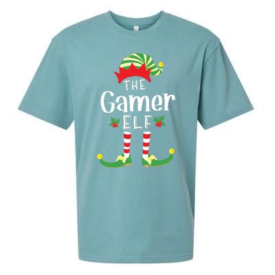 Gamer Christmas Elf Matching Pajama Xmas Party Sueded Cloud Jersey T-Shirt