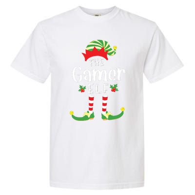 Gamer Christmas Elf Matching Pajama Xmas Party Garment-Dyed Heavyweight T-Shirt