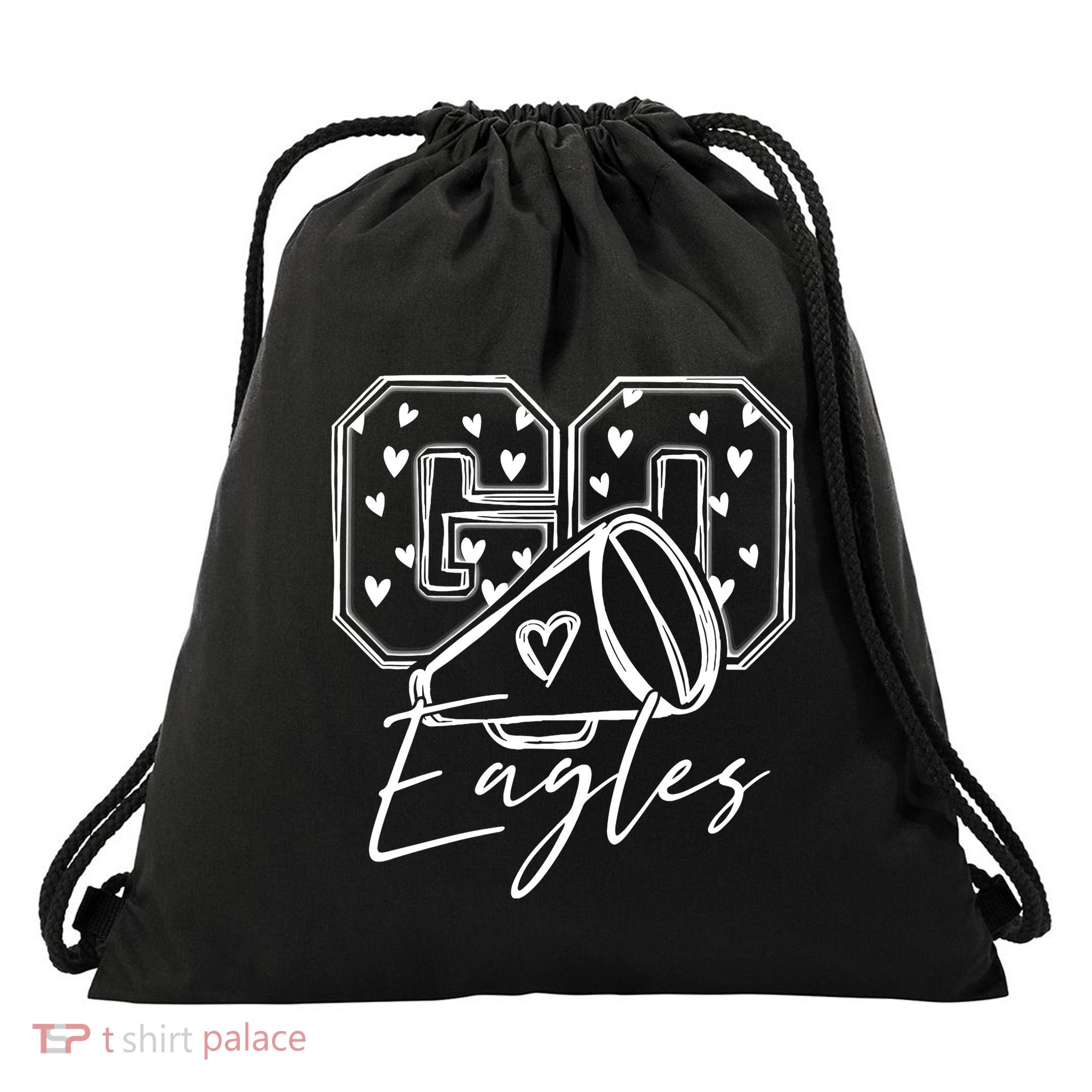 Go Cheer Eagles Design Gift For Girl Boy Drawstring Bag