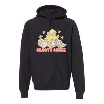 Groovy Chick Easter Egg Disco Hunny Bunny Premium Hoodie