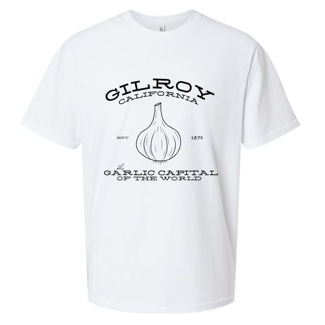Gilroy California Est 1870 Garlic Lovers Sueded Cloud Jersey T-Shirt