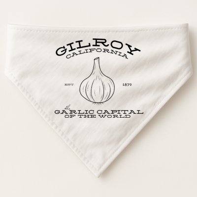 Gilroy California Est 1870 Garlic Lovers USA-Made Doggie Bandana