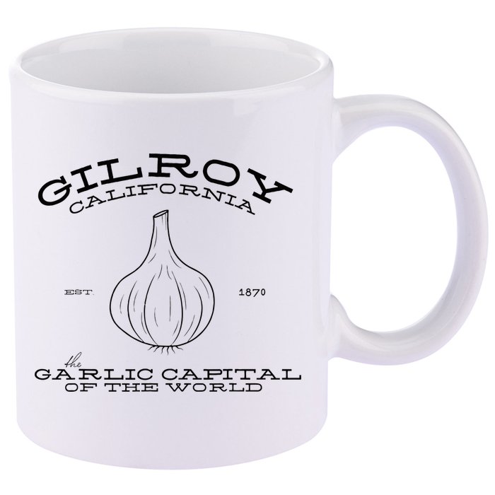 Gilroy California Est 1870 Garlic Lovers 11oz C Handle Ceramic Mug