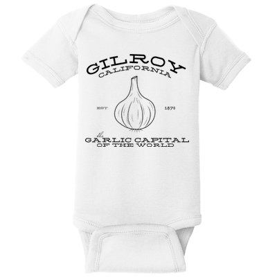 Gilroy California Est 1870 Garlic Lovers Baby Bodysuit