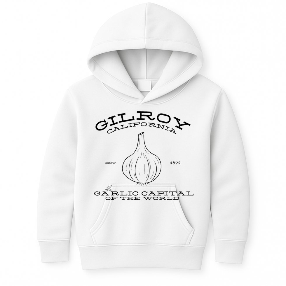 Gilroy California Est 1870 Garlic Lovers Kids Hoodie