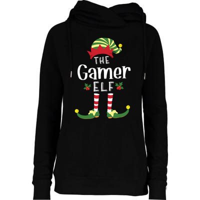 Gamer Christmas Elf Matching Pajama Xmas Party Womens Funnel Neck Pullover Hood