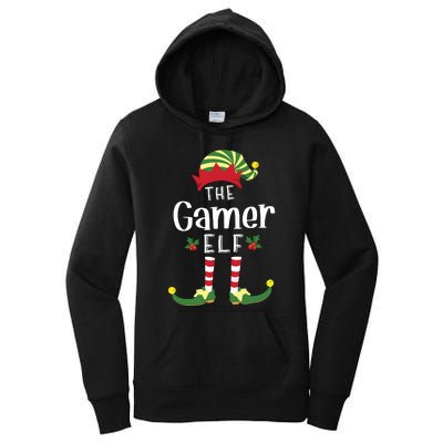 Gamer Christmas Elf Matching Pajama Xmas Party Women's Pullover Hoodie