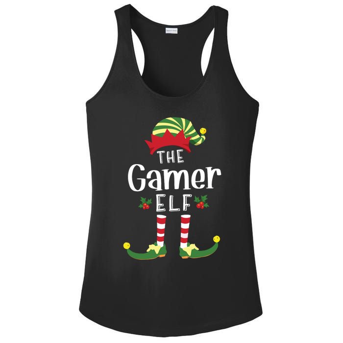 Gamer Christmas Elf Matching Pajama Xmas Party Ladies PosiCharge Competitor Racerback Tank