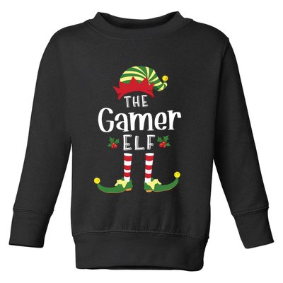 Gamer Christmas Elf Matching Pajama Xmas Party Toddler Sweatshirt