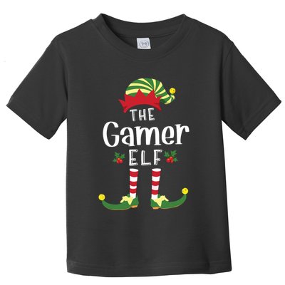 Gamer Christmas Elf Matching Pajama Xmas Party Toddler T-Shirt