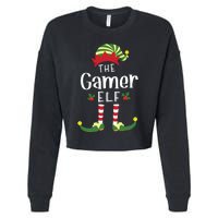 Gamer Christmas Elf Matching Pajama Xmas Party Cropped Pullover Crew