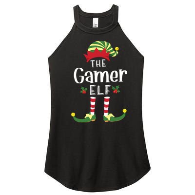 Gamer Christmas Elf Matching Pajama Xmas Party Women's Perfect Tri Rocker Tank