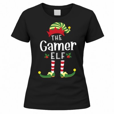 Gamer Christmas Elf Matching Pajama Xmas Party Women's T-Shirt