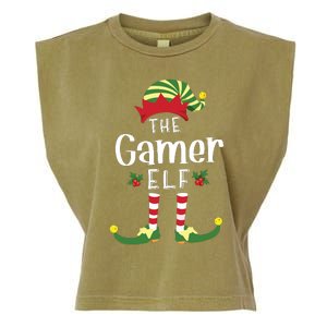 Gamer Christmas Elf Matching Pajama Xmas Party Garment-Dyed Women's Muscle Tee