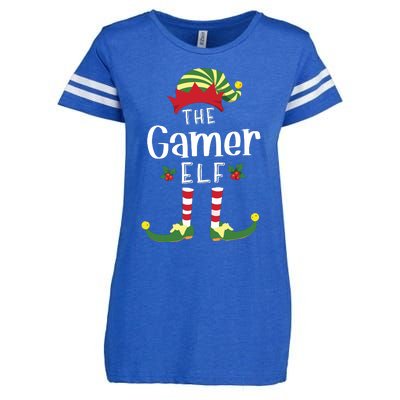 Gamer Christmas Elf Matching Pajama Xmas Party Enza Ladies Jersey Football T-Shirt