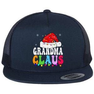 Grandma Claus Funny Xmas Family Matching Grandma Christmas Flat Bill Trucker Hat