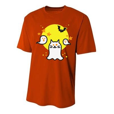 Ghost Cat Funny Halloween Costume For Women Performance Sprint T-Shirt