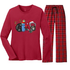 Gym Christmas Fitness Christmas Workout Women's Long Sleeve Flannel Pajama Set 