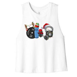 Gym Christmas Fitness Christmas Workout Women's Racerback Cropped Tank