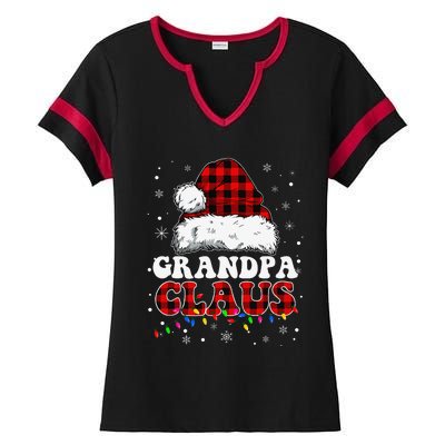 Grandpa Claus Funny Santa Claus Matching Family Pajamas Ladies Halftime Notch Neck Tee