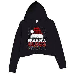 Grandpa Claus Funny Santa Claus Matching Family Pajamas Crop Fleece Hoodie