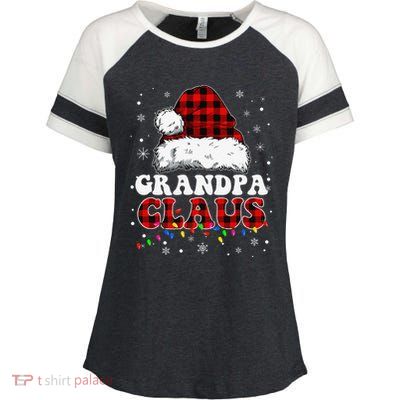 Grandpa Claus Funny Santa Claus Matching Family Pajamas Enza Ladies Jersey Colorblock Tee