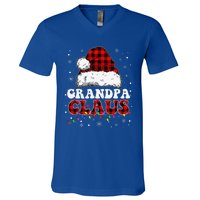 Grandpa Claus Funny Santa Claus Matching Family Pajamas V-Neck T-Shirt