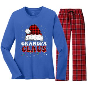 Grandpa Claus Funny Santa Claus Matching Family Pajamas Women's Long Sleeve Flannel Pajama Set 