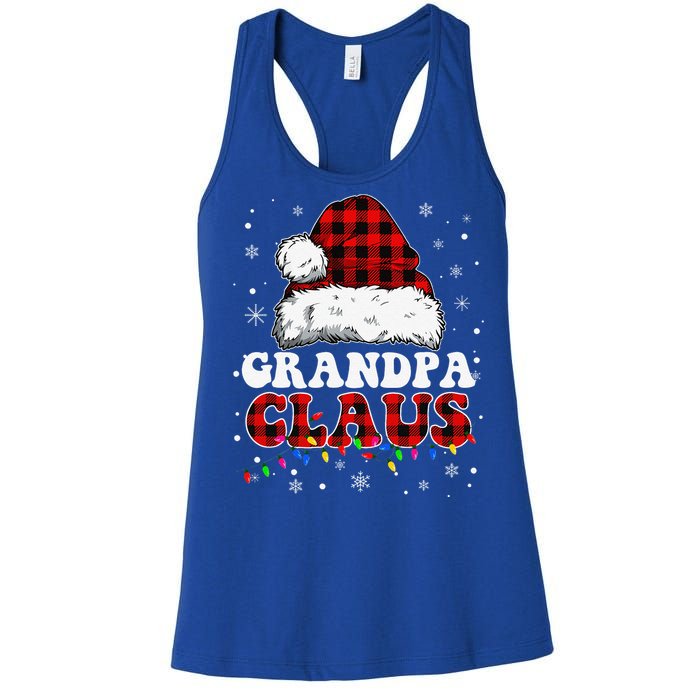 Grandpa Claus Funny Santa Claus Matching Family Pajamas Women's Racerback Tank