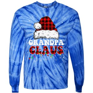 Grandpa Claus Funny Santa Claus Matching Family Pajamas Tie-Dye Long Sleeve Shirt