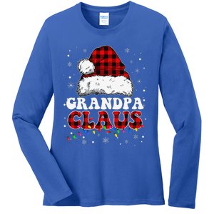 Grandpa Claus Funny Santa Claus Matching Family Pajamas Ladies Long Sleeve Shirt