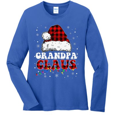 Grandpa Claus Funny Santa Claus Matching Family Pajamas Ladies Long Sleeve Shirt