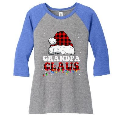 Grandpa Claus Funny Santa Claus Matching Family Pajamas Women's Tri-Blend 3/4-Sleeve Raglan Shirt