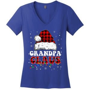 Grandpa Claus Funny Santa Claus Matching Family Pajamas Women's V-Neck T-Shirt