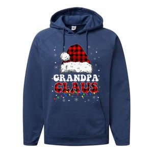 Grandpa Claus Funny Santa Claus Matching Family Pajamas Performance Fleece Hoodie