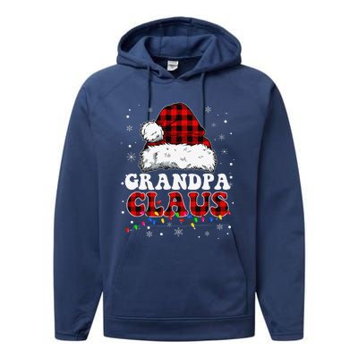 Grandpa Claus Funny Santa Claus Matching Family Pajamas Performance Fleece Hoodie