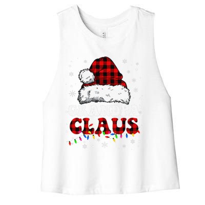 Grandpa Claus Funny Santa Claus Matching Family Pajamas Women's Racerback Cropped Tank