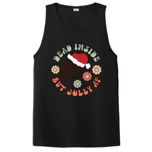 Groovy Christmas Funny Skeleton Dead Inside But Jolly Af Gift PosiCharge Competitor Tank