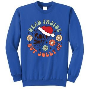 Groovy Christmas Funny Skeleton Dead Inside But Jolly Af Gift Sweatshirt