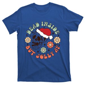 Groovy Christmas Funny Skeleton Dead Inside But Jolly Af Gift T-Shirt