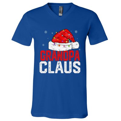 Grandpa Claus Funny Xmas Family Matching Grandpa Christmas Gift V-Neck T-Shirt