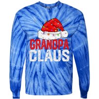 Grandpa Claus Funny Xmas Family Matching Grandpa Christmas Gift Tie-Dye Long Sleeve Shirt