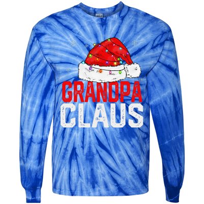 Grandpa Claus Funny Xmas Family Matching Grandpa Christmas Gift Tie-Dye Long Sleeve Shirt