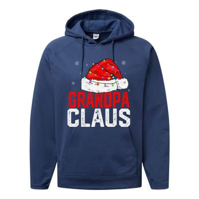 Grandpa Claus Funny Xmas Family Matching Grandpa Christmas Gift Performance Fleece Hoodie