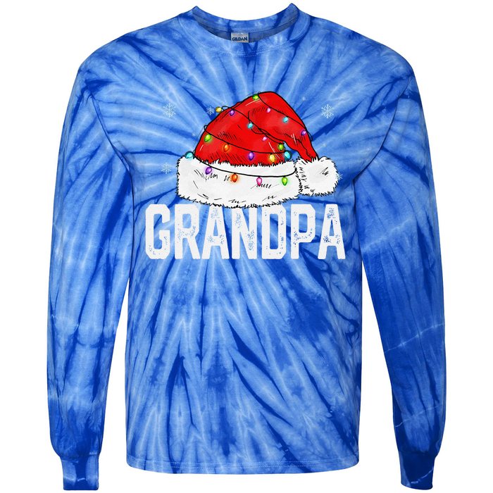 Grandpa Claus Funny Xmas Family Matching Grandpa Christmas Tie-Dye Long Sleeve Shirt