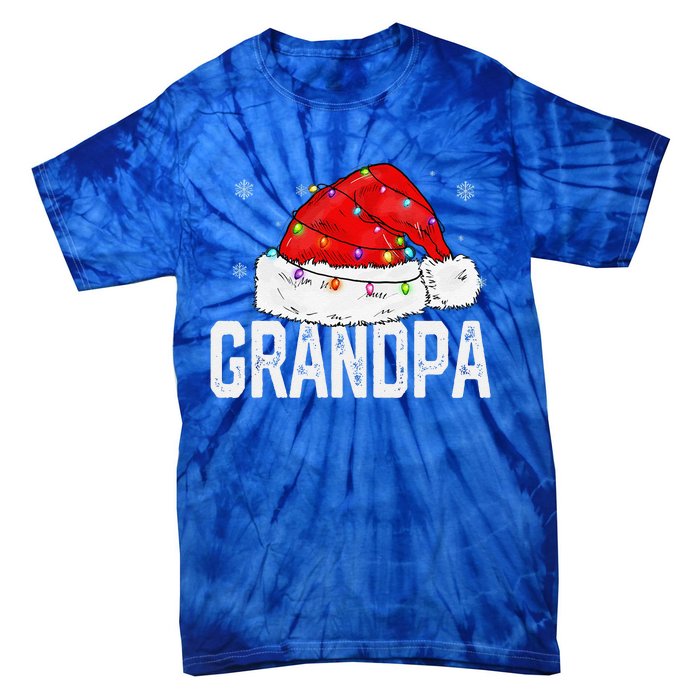 Grandpa Claus Funny Xmas Family Matching Grandpa Christmas Tie-Dye T-Shirt