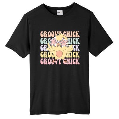 Groovy Chick Funny Retro Cute Chicken With Star Glasses Farming Farmer Tall Fusion ChromaSoft Performance T-Shirt