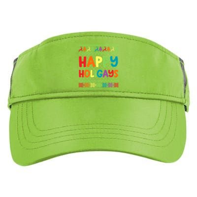 Gay Christmas Funny Lgbt Happy Holigays Ugly Rainbow Party Great Gift Adult Drive Performance Visor