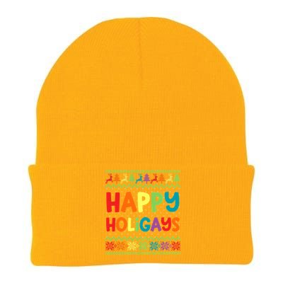 Gay Christmas Funny Lgbt Happy Holigays Ugly Rainbow Party Great Gift Knit Cap Winter Beanie