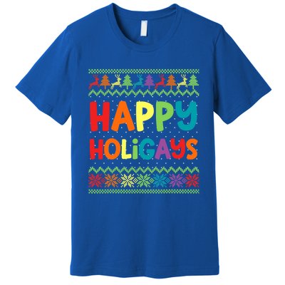 Gay Christmas Funny Lgbt Happy Holigays Ugly Rainbow Party Great Gift Premium T-Shirt